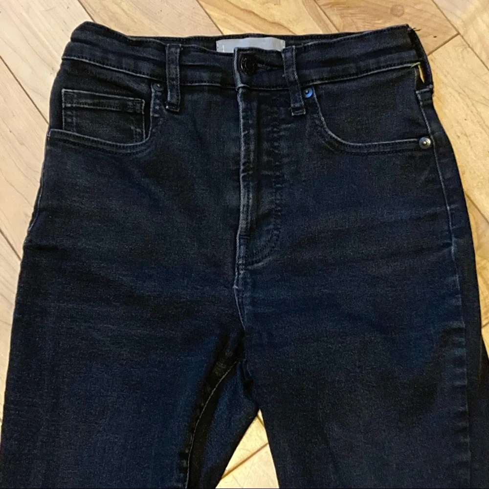 Everlane High Rise black skinny jeans size 25 ankle length - Picture 3 of 11